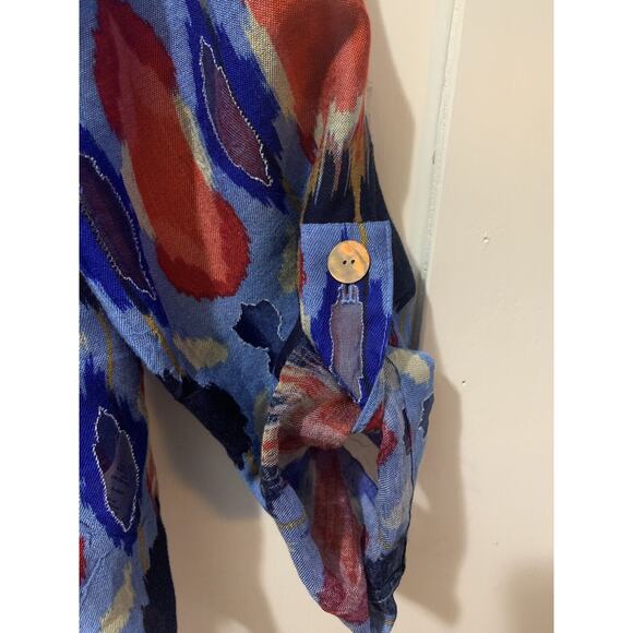 Ruby Rd Jacket 14‎ Multicolor Button Front Stretch Pockets 3/4 Sleeves Geo Print - Picture 4 of 10